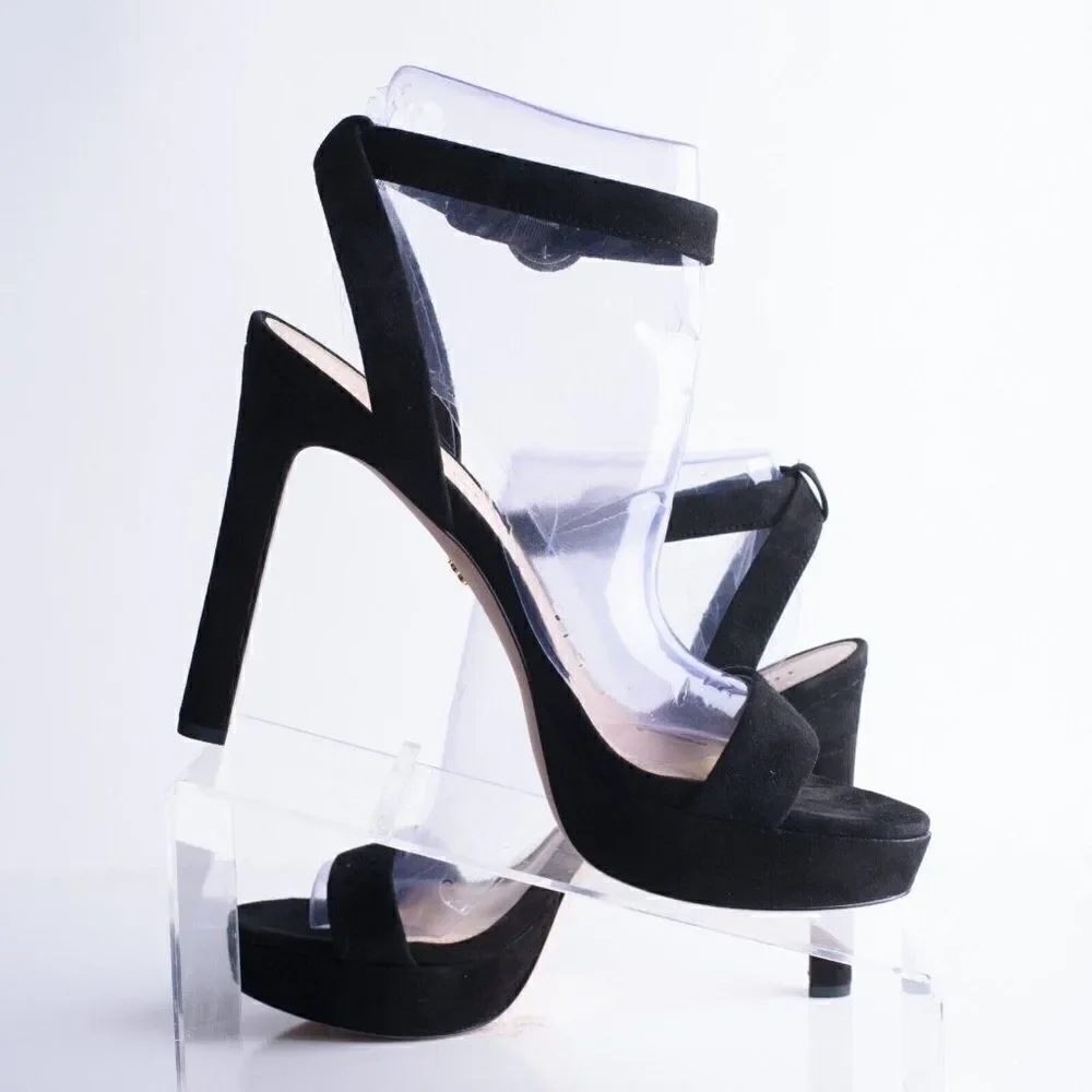 Veronica Beard Womens Black Suede Darcelle Strappy Pump Heels US 10 EU 41 New